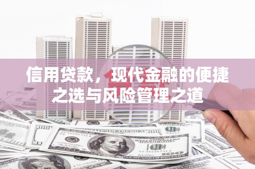 义马信用贷款，现代金融的便捷之选与风险管理之道