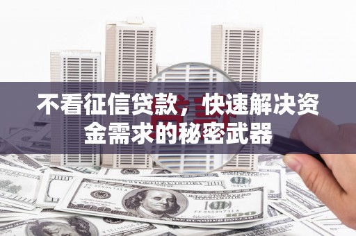 义马不看征信贷款，快速解决资金需求的秘密武器